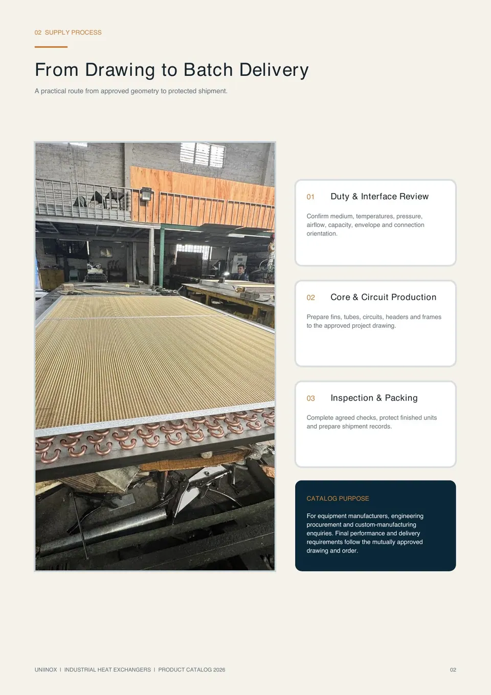 Uniinox heat exchangers condensers and evaporators catalog page 2 of 17