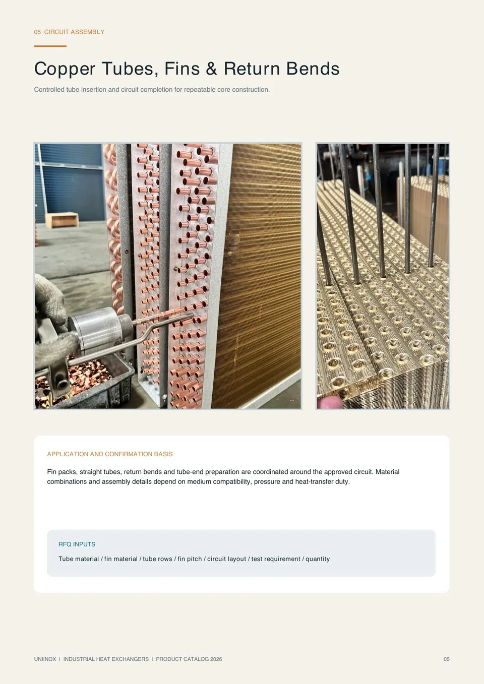 Uniinox heat exchangers condensers and evaporators catalog page 5 of 17