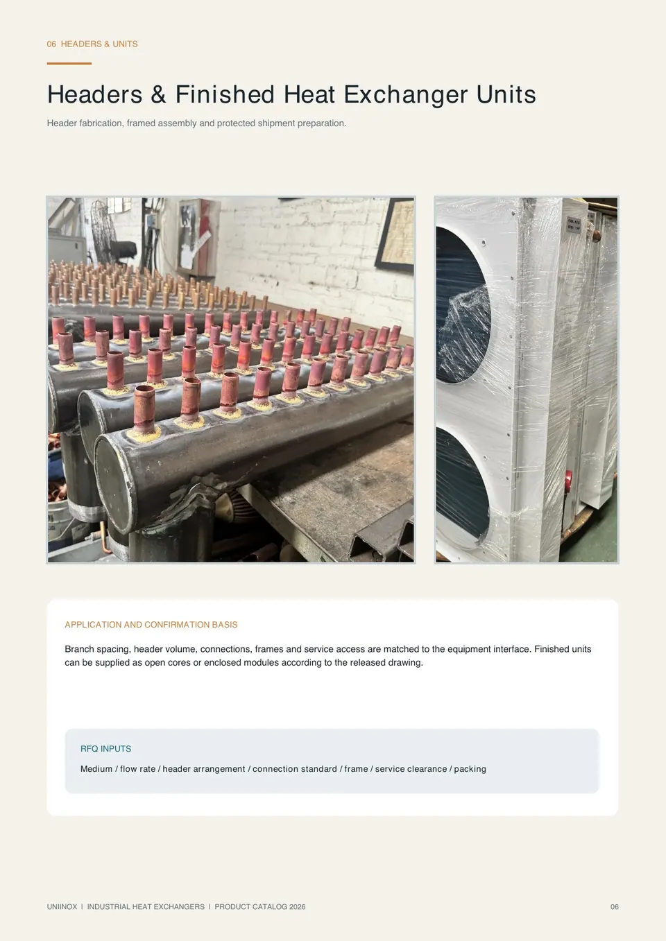 Uniinox heat exchangers condensers and evaporators catalog page 6 of 17