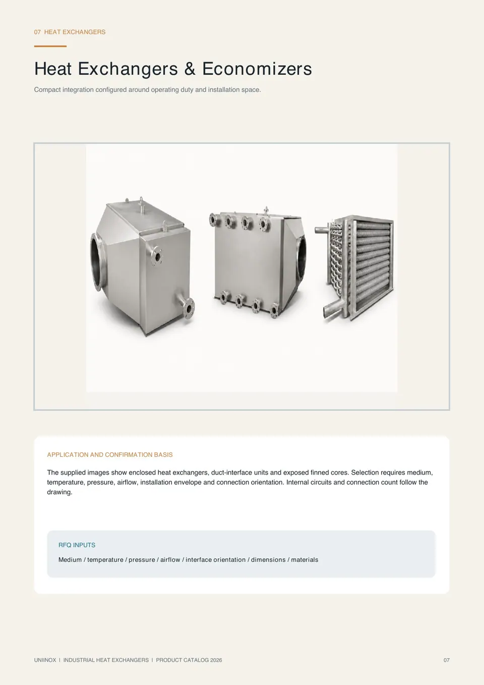 Uniinox heat exchangers condensers and evaporators catalog page 7 of 17