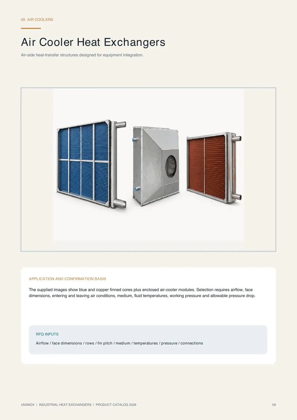 Uniinox heat exchangers condensers and evaporators catalog page 9 of 17