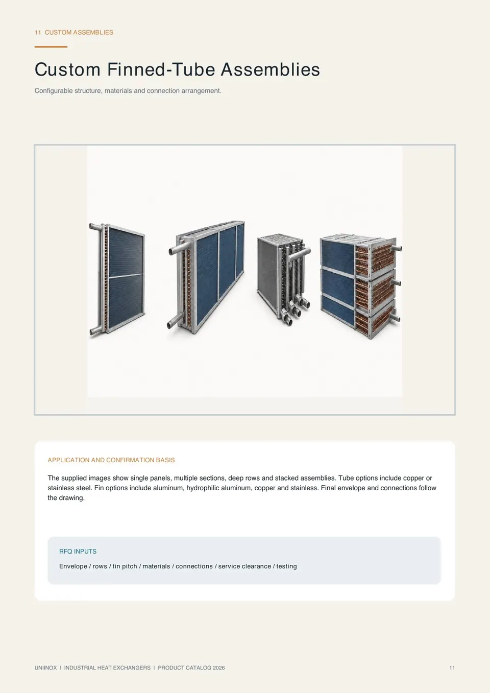 Uniinox heat exchangers condensers and evaporators catalog page 11 of 17