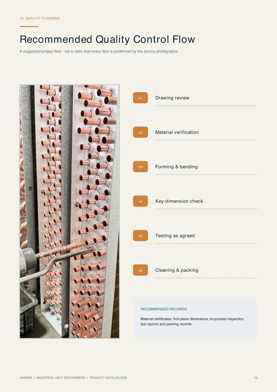 Uniinox heat exchangers condensers and evaporators catalog page 15 of 17