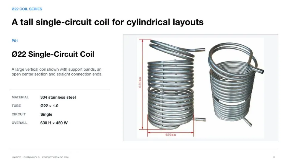 Uniinox custom coils catalog page 3 of 17