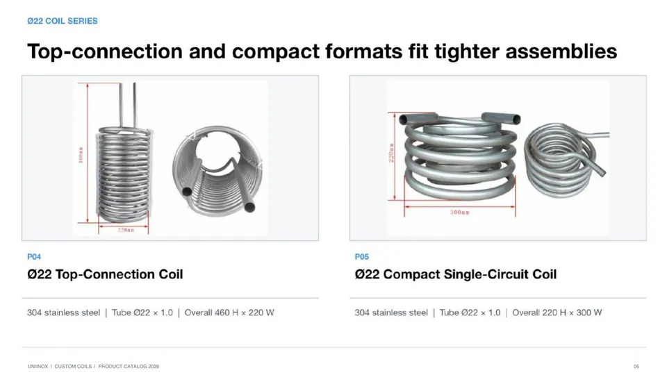 Uniinox custom coils catalog page 5 of 17