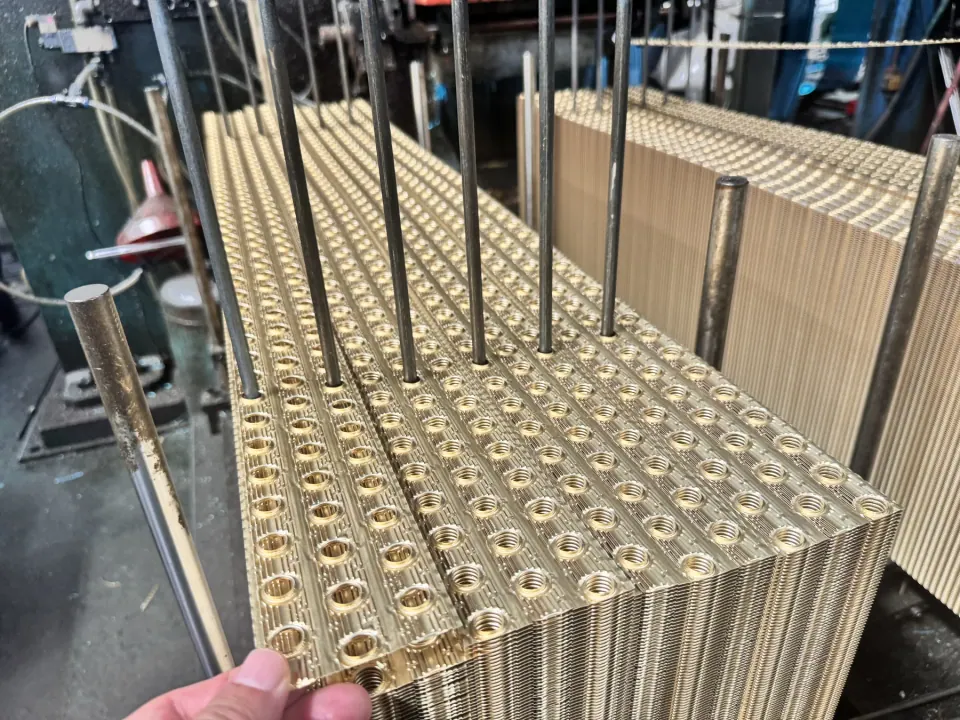 Heat exchanger fin pack preparation